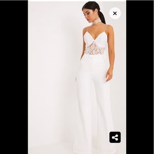 🆕 w/o Tag: PLT White Wide Leg Pants Size 2